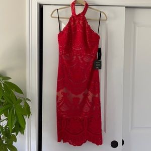 NWT Lulus red midi cocktail dress
